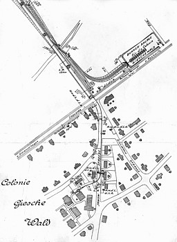 Giszowiec na mapie z ok. 1914 roku