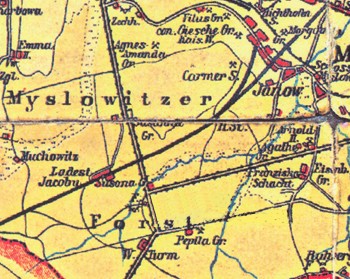 Mapa z ok. 1901 r.