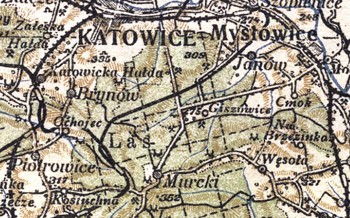 Giszowiec na mapie z 1925 roku