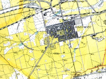 Giszowiec na mapie GOP z ok. 1959 roku