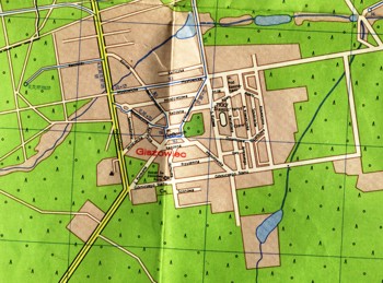 Giszowiec na mapie Katowic z 1973 roku
