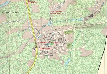 Giszowiec na mapie Katowic z 1980 roku