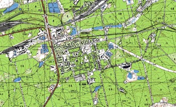 Giszowiec na mapie Katowic z ok. 1986 roku