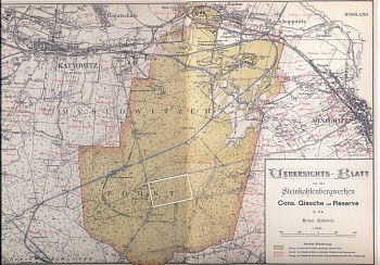 Tereny nabyte przez spółkę Giesche, mapa z 1904 r