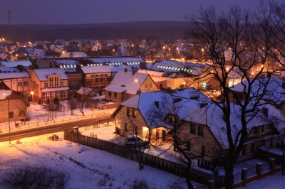 Giszowiec, Widok na SP 51 i stary Giszowiec z bloku przy ul. Gościnnej