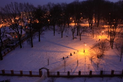 Giszowiec, Widok na park z bloku przy ul. Gościnnej