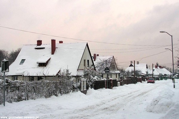 Giszowiec, Typowa uliczka starego Giszowca w zimowej szacie